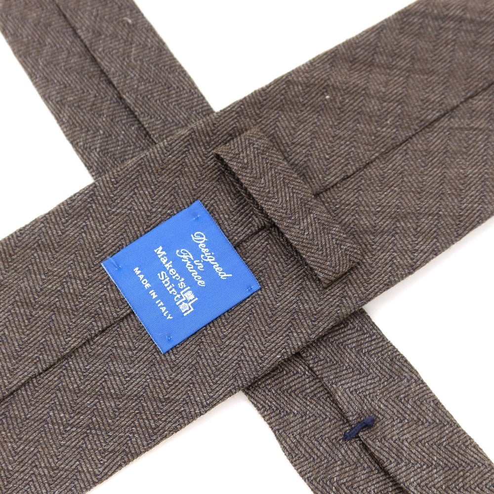 【中古】メイカーズシャツ カマクラ Makers Shirt 鎌倉 3つ折り シルク ネクタイ ブラウングレー【GRY】【S/S/A/W】【状態ランクB】【メンズ】【769091】