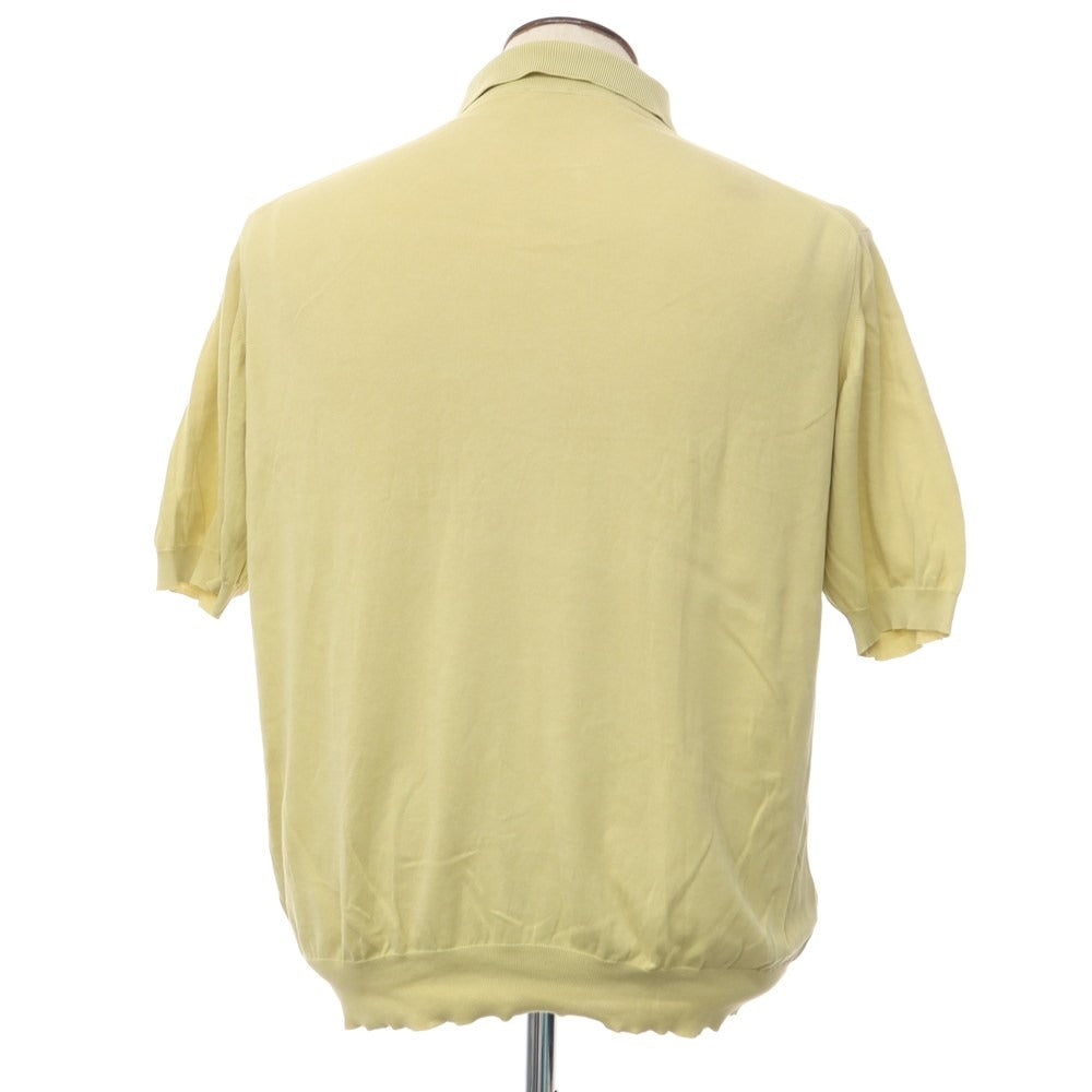 【中古】マーロ Malo コットン ハイゲージ ポロニット ペールイエローグリーン系【サイズ54】【GRN】【S/S】【状態ランクC】【メンズ】【769285】