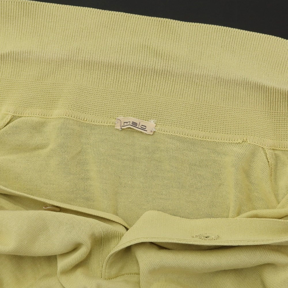 【中古】マーロ Malo コットン ハイゲージ ポロニット ペールイエローグリーン系【サイズ54】【GRN】【S/S】【状態ランクC】【メンズ】【769285】