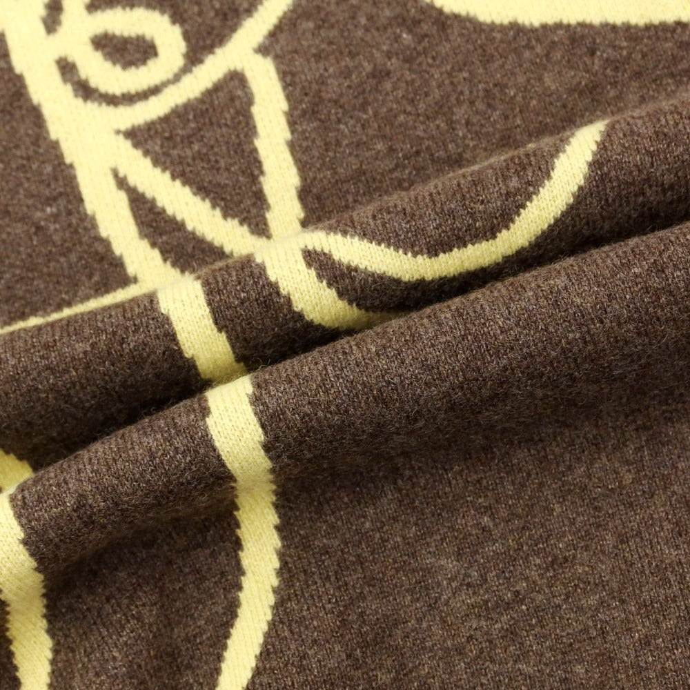 【中古】【未使用】コントローラ プラス CONTROLLA+ 2022年秋冬 カシミヤ クルーネック プルオーバーニット ブラウンxイエロー【サイズF】【BRW】【A/W】【状態ランクS】【メンズ】【769076】