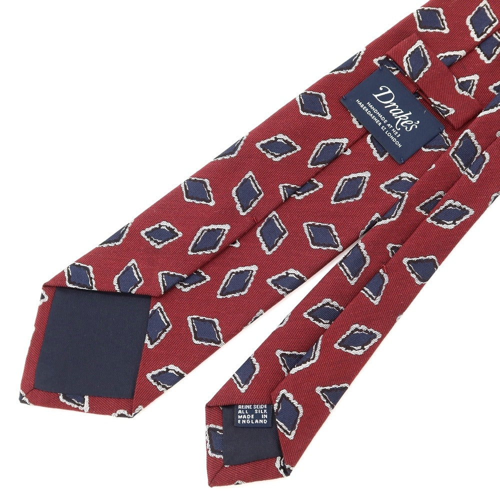 【中古】ドレイクス DRAKES  3つ折り シルク ネクタイ ダークレッド【RED】【S/S/A/W】【状態ランクB】【メンズ】【769091】