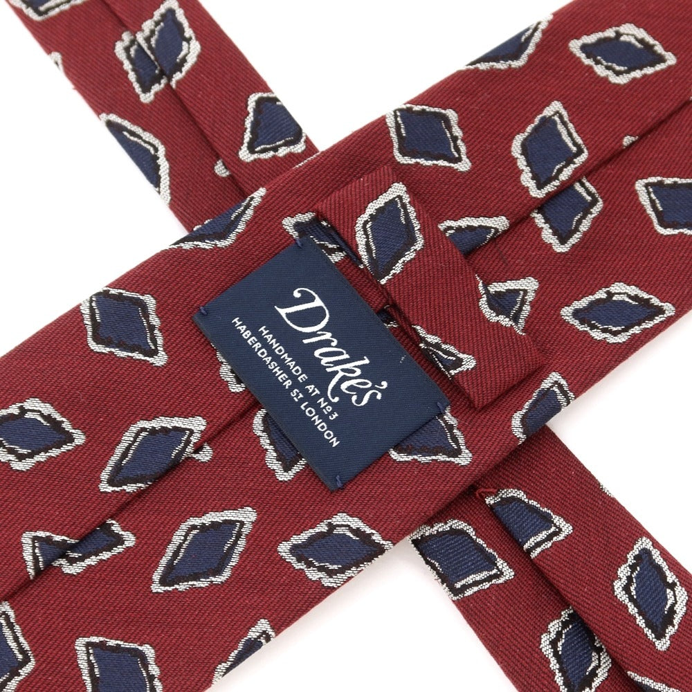 【中古】ドレイクス DRAKES  3つ折り シルク ネクタイ ダークレッド【RED】【S/S/A/W】【状態ランクB】【メンズ】【769091】