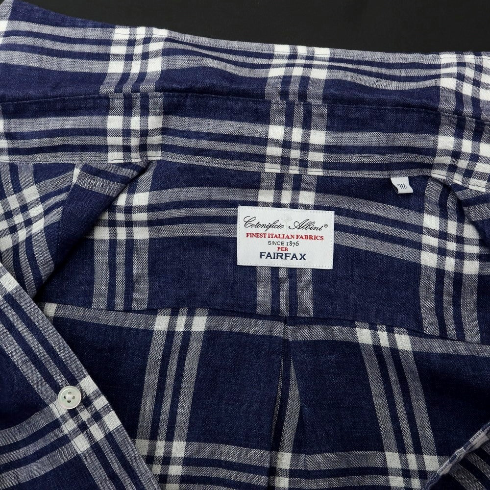 【中古】フェアファクス FAIRFAX リネン チェック カジュアルシャツ ネイビーxホワイト【サイズM】【NVY】【S/S】【状態ランクB】【メンズ】【769275】