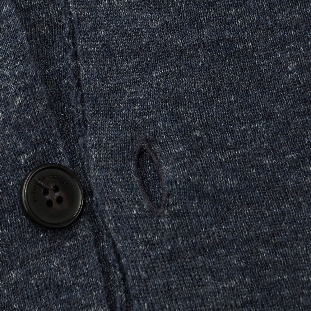 【中古】ロベルトコリーナ ROBERTO COLLINA リネンコットン ジャケット型 カーディガン ネイビー【サイズ48】【NVY】【S/S】【状態ランクC】【メンズ】【769198】