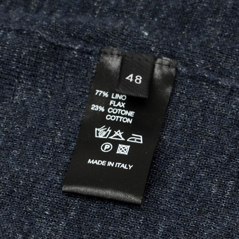 【中古】ロベルトコリーナ ROBERTO COLLINA リネンコットン ジャケット型 カーディガン ネイビー【サイズ48】【NVY】【S/S】【状態ランクC】【メンズ】【769198】