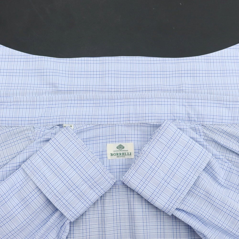 【中古】ルイジ ボレッリ Luigi Borrelli コットン ボタンダウンシャツ ブルーxホワイト【サイズ39】【BLU】【S/S/A/W】【状態ランクB】【メンズ】【769196】
