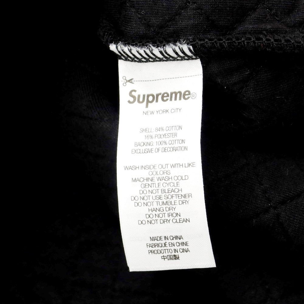 【中古】シュプリーム Supreme 2023年春夏 Micro Quilted Hooded Sweatshirt キルティング パーカー ブラック【サイズL】【BLK】【A/W】【状態ランクA】【メンズ】【769196】