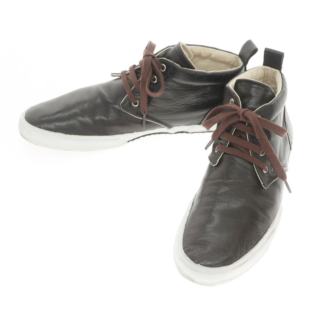 【中古】マカロニアン maccheronian レザー ミッドカット スニーカー ダークブラウン【サイズ44】【BRW】【S/S/A/W】【状態ランクB】【メンズ】【769081】