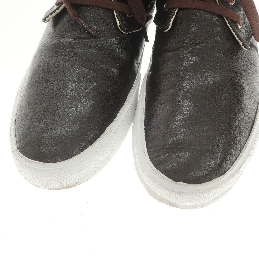 【中古】マカロニアン maccheronian レザー ミッドカット スニーカー ダークブラウン【サイズ44】【BRW】【S/S/A/W】【状態ランクB】【メンズ】【769081】