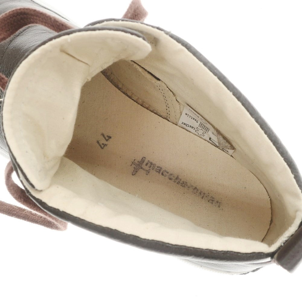 【中古】マカロニアン maccheronian レザー ミッドカット スニーカー ダークブラウン【サイズ44】【BRW】【S/S/A/W】【状態ランクB】【メンズ】【769081】