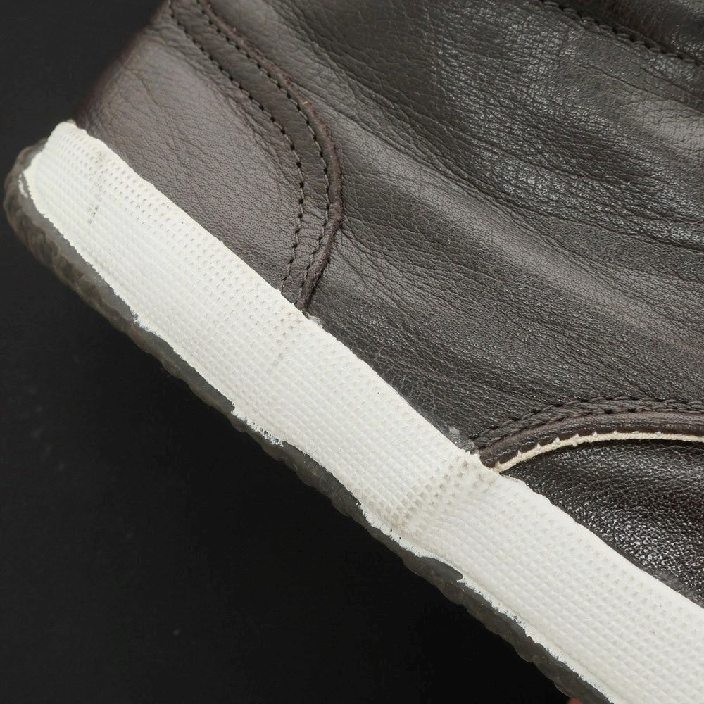 【中古】マカロニアン maccheronian レザー ミッドカット スニーカー ダークブラウン【サイズ44】【BRW】【S/S/A/W】【状態ランクB】【メンズ】【769081】