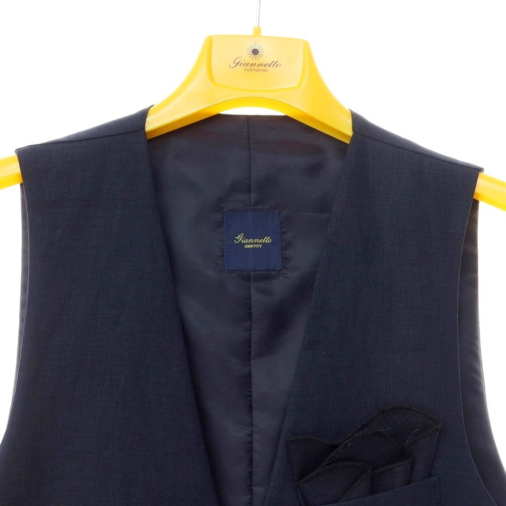 【新品】ジャンネット giannetto リネン ジレベスト ネイビー【サイズ44】【NVY】【S/S】【状態ランクN】【メンズ】【769269】