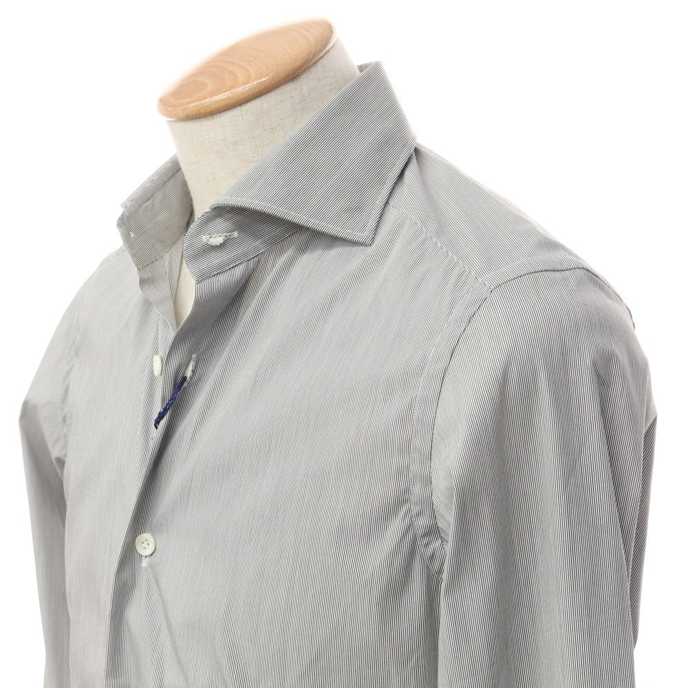 【新品】ジャンネット giannetto ストレッチコットンナイロン ストライプ ドレスシャツ ホワイトxブラック【サイズ36】【GRY】【S/S/A/W】【状態ランクN】【メンズ】【769272】