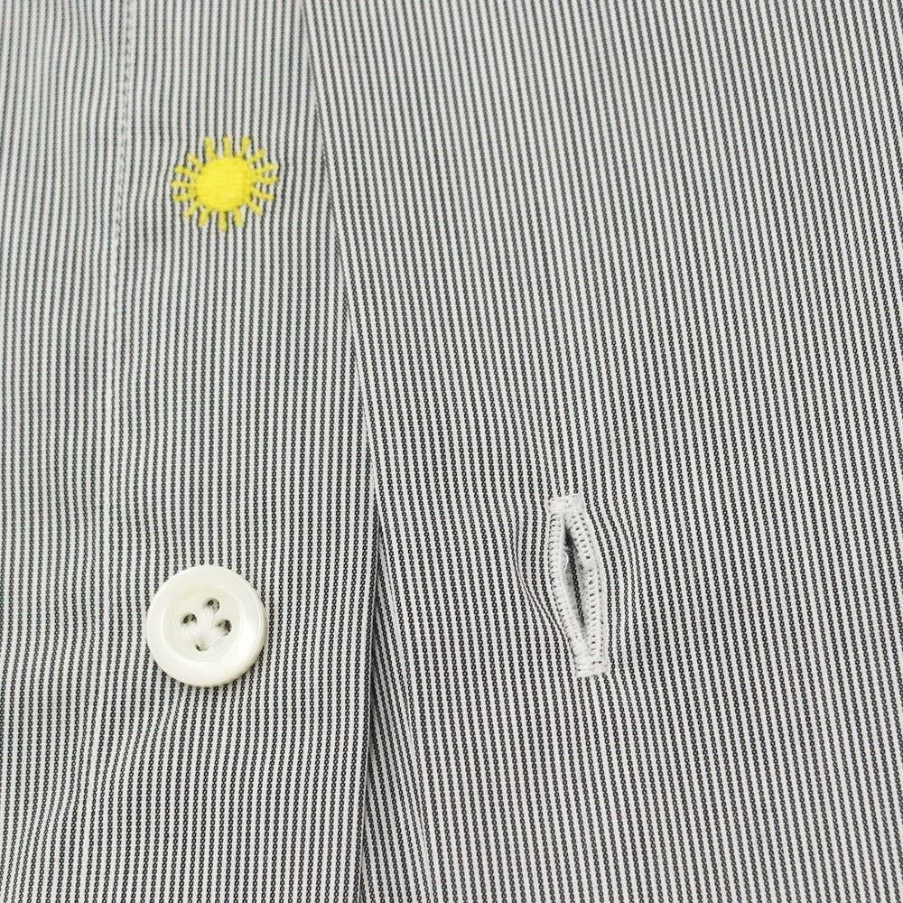 【新品】ジャンネット giannetto ストレッチコットンナイロン ストライプ ドレスシャツ ホワイトxブラック【サイズ36】【GRY】【S/S/A/W】【状態ランクN】【メンズ】【769272】