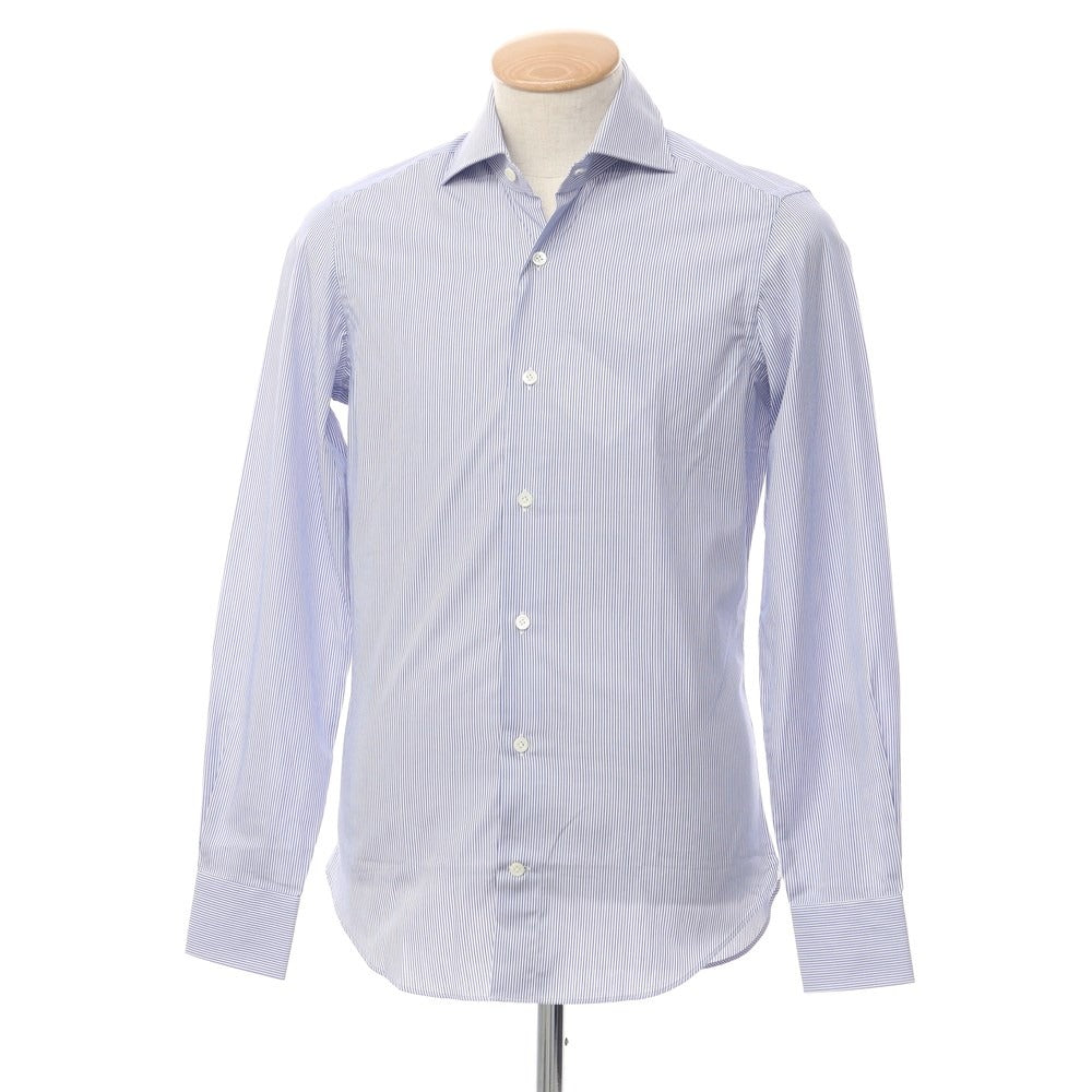 【新品】ジャンネット giannetto ストライプ ワイドカラー ドレスシャツ ダークブルーxホワイト【サイズ36】【BLU】【S/S/A/W】【状態ランクN】【メンズ】【769272】