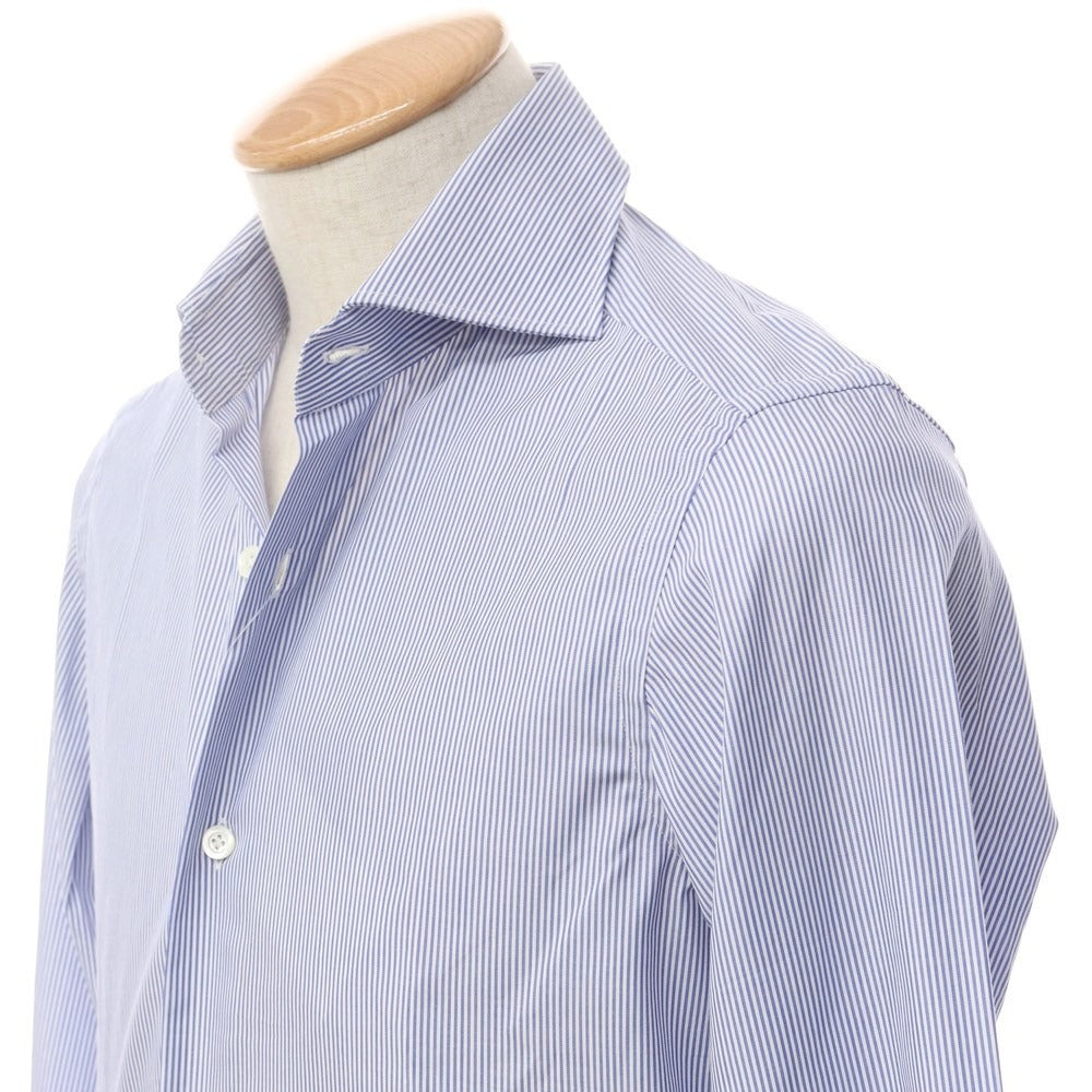 【新品】ジャンネット giannetto ストライプ ワイドカラー ドレスシャツ ダークブルーxホワイト【サイズ36】【BLU】【S/S/A/W】【状態ランクN】【メンズ】【769272】