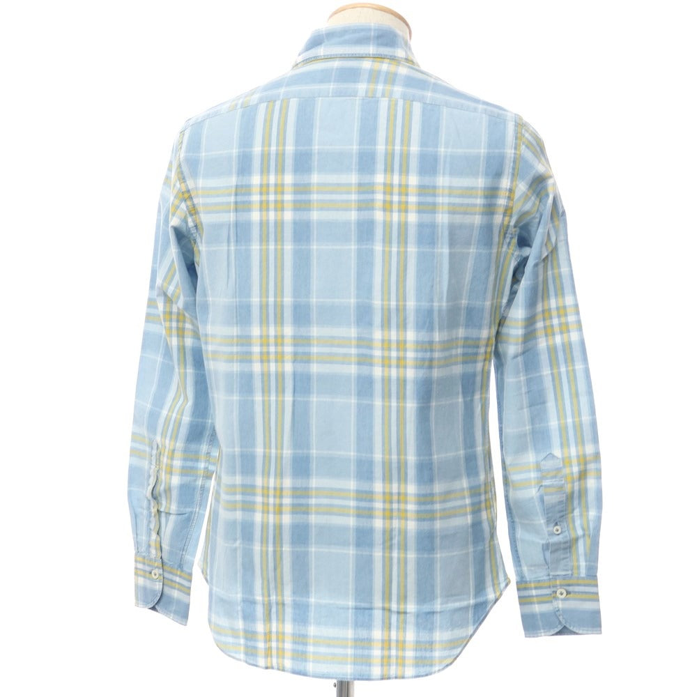 【新品】ジャンネット giannetto WASH DIVISION コットン チェック シャツ ライトブルーxイエロー【サイズ38】【BLU】【S/S/A/W】【状態ランクN】【メンズ】【769272】