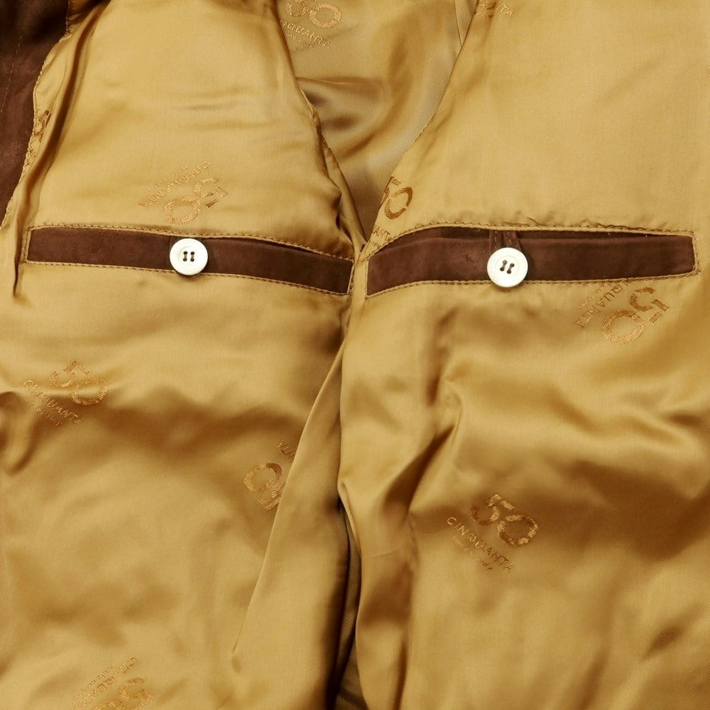 【中古】チンクアンタ Cinquanta ゴートレザー ジップアップブルゾン ブラウン【サイズ48】【BRW】【A/W】【状態ランクA】【メンズ】【768890】