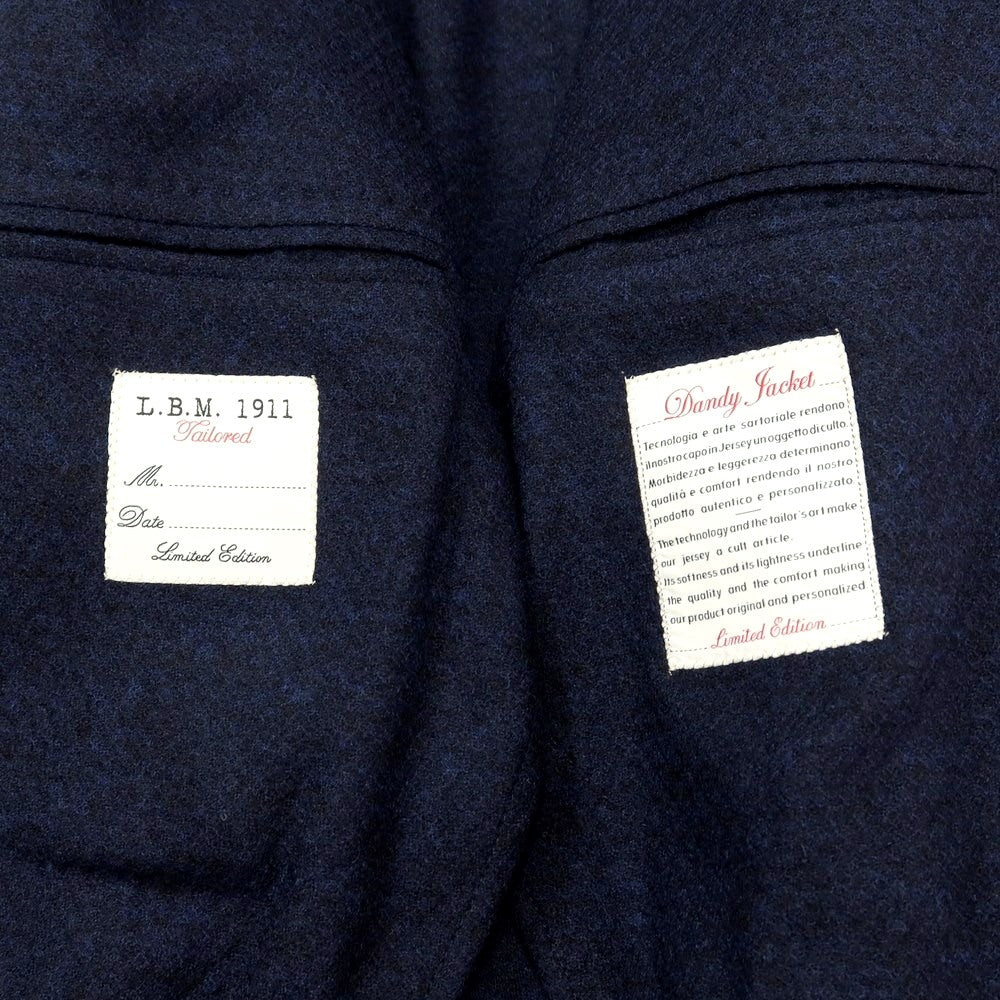 【新品】エルビーエム1911 L.B.M.1911 ウール ジャージージャケット ネイビー【サイズ46】【NVY】【A/W】【状態ランクN】【メンズ】【769089】