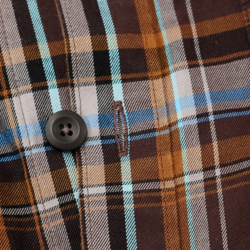 【中古】パタゴニア patagonia コットン チェック シャツ ブラウンxライトブルー【サイズL】【BRW】【S/S/A/W】【状態ランクB】【メンズ】【769172】