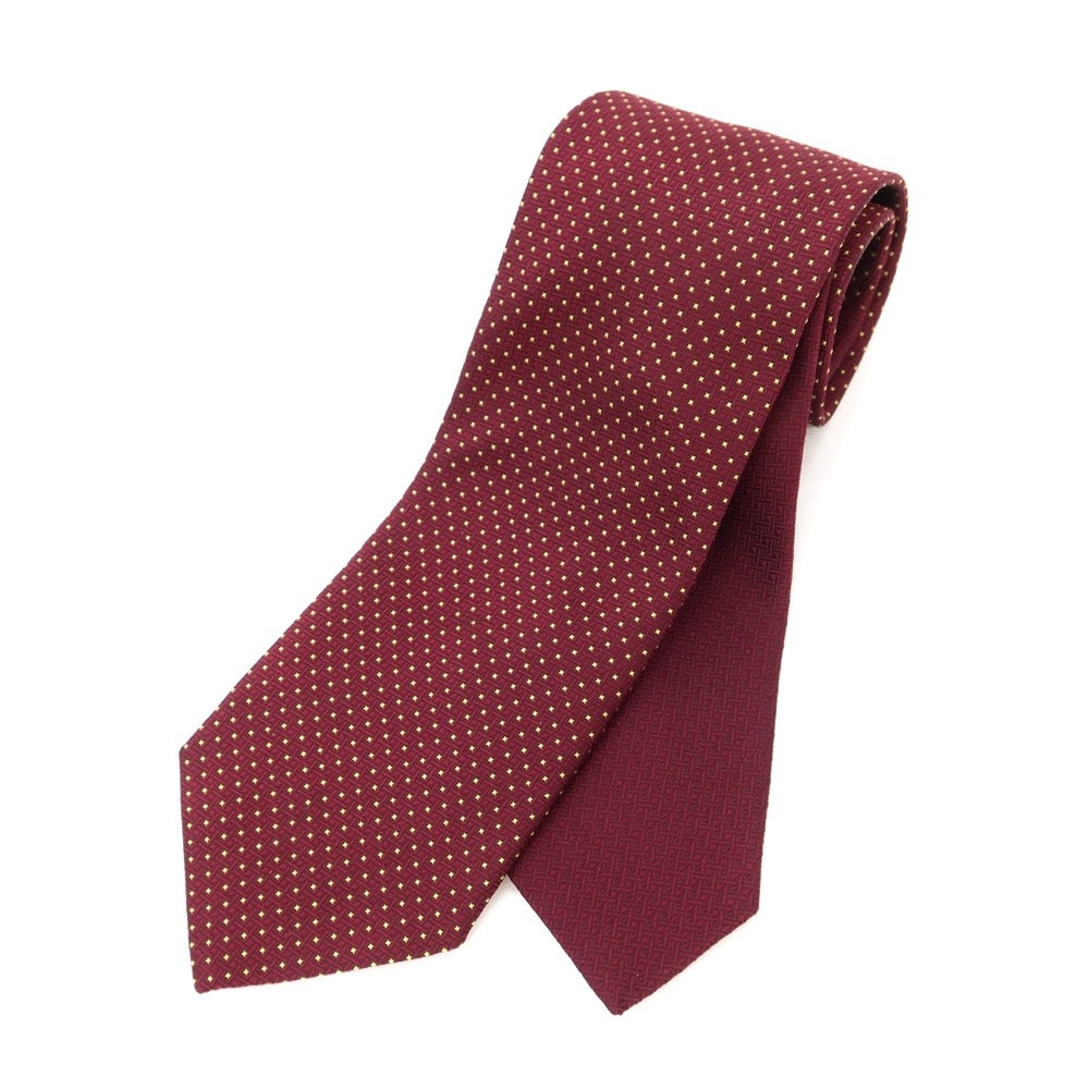 【中古】エルメネジルドゼニア Ermenegildo Zegna 3つ折り シルク ネクタイ ボルドー【RED】【S/S/A/W】【状態ラン