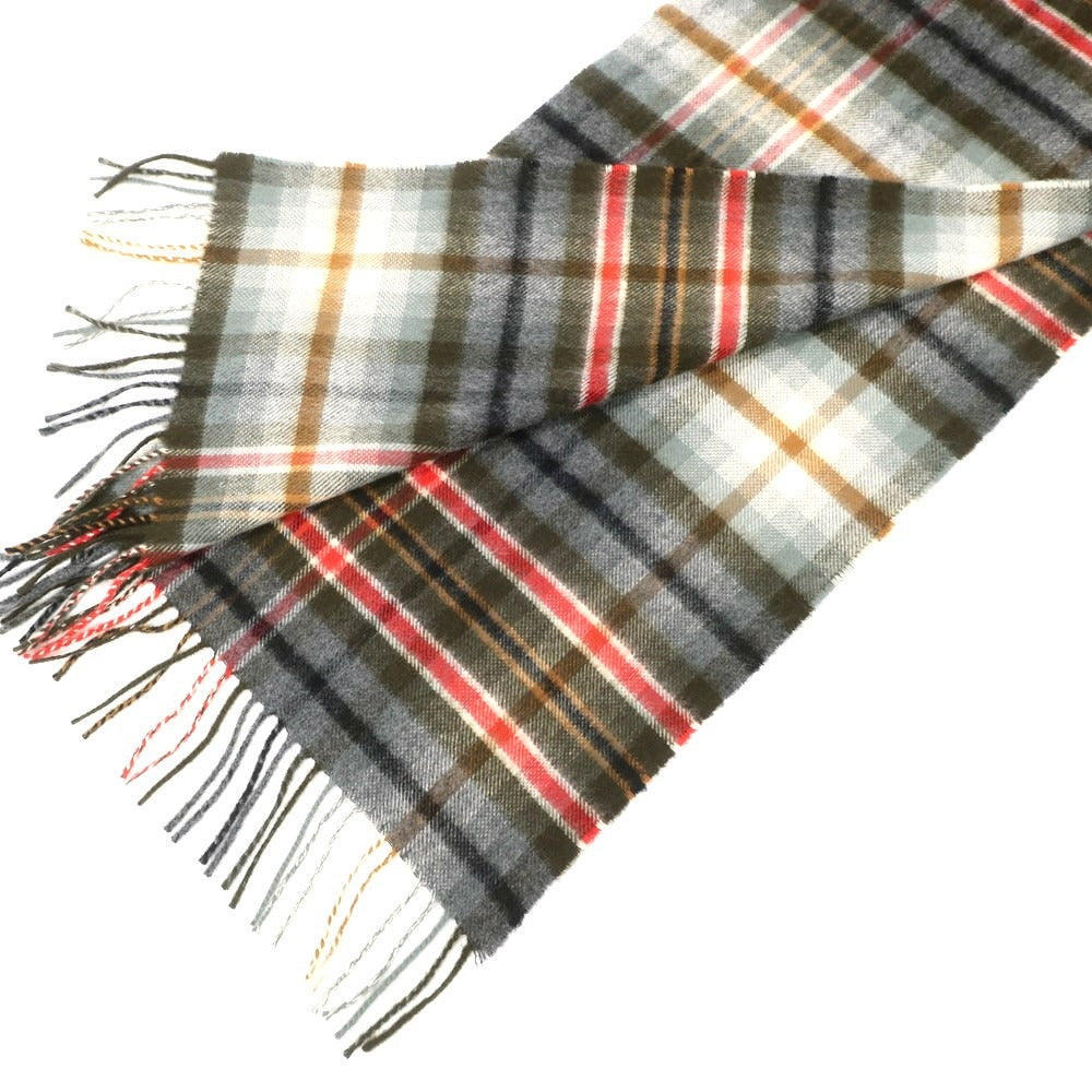【中古】ジョンストンズ JOHNSTONS カシミヤ チェック フリンジマフラー マルチカラー【MLT】【A/W】【状態ランクB】【メンズ】【768976】