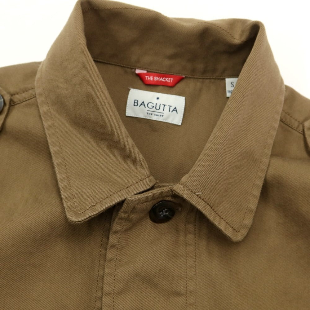 【中古】バグッタ Bagutta THE SHACKET ツイルコットン ミリタリーシャツブルゾン ブラウン【サイズS】【BRW】【S/S】【状態ランクB】【メンズ】【769082】