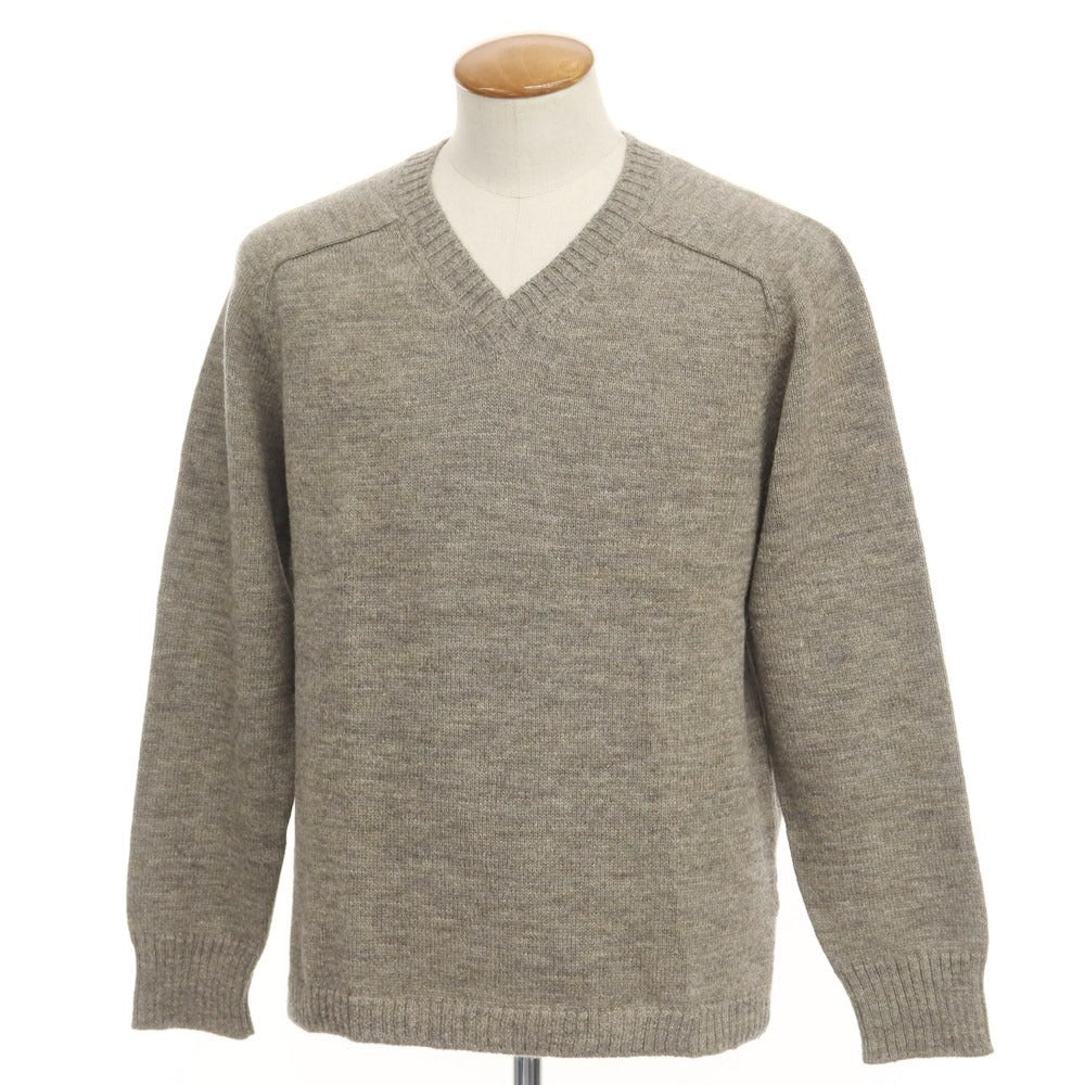 【中古】バーニーズニューヨーク BARNEYS NEWYORK ウールアルパカリネン Vネック プルオーバーニット グレージュ【サイズM】【GRY】【A/W】【状態ランクB】【メンズ】【768989】