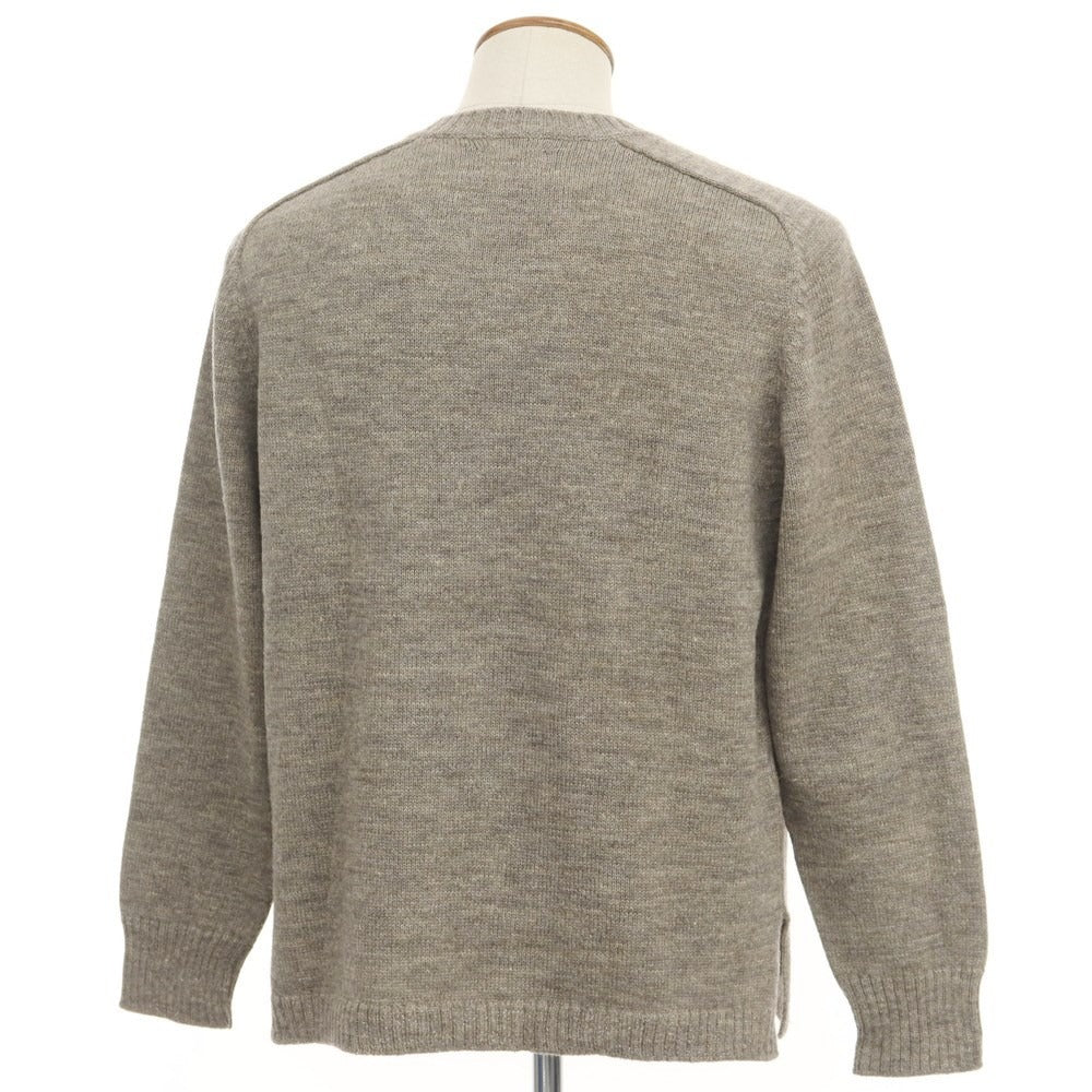 【中古】バーニーズニューヨーク BARNEYS NEWYORK ウールアルパカリネン Vネック プルオーバーニット グレージュ【サイズM】【GRY】【A/W】【状態ランクB】【メンズ】【768989】