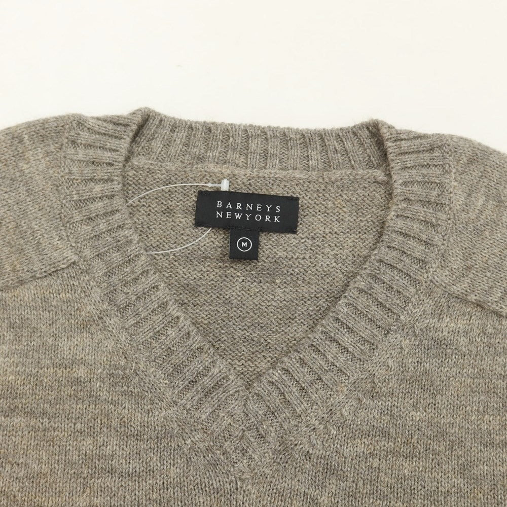 【中古】バーニーズニューヨーク BARNEYS NEWYORK ウールアルパカリネン Vネック プルオーバーニット グレージュ【サイズM】【GRY】【A/W】【状態ランクB】【メンズ】【768989】