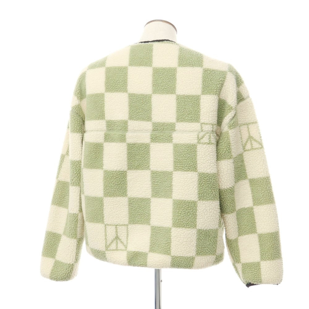 【中古】サタデーズ ニューヨークシティ Saturdays NYC チェック プルオーバー フリースジャケット アイボリーxグリーン系【サイズL】【GRN】【A/W】【状態ランクC】【メンズ】【768890】