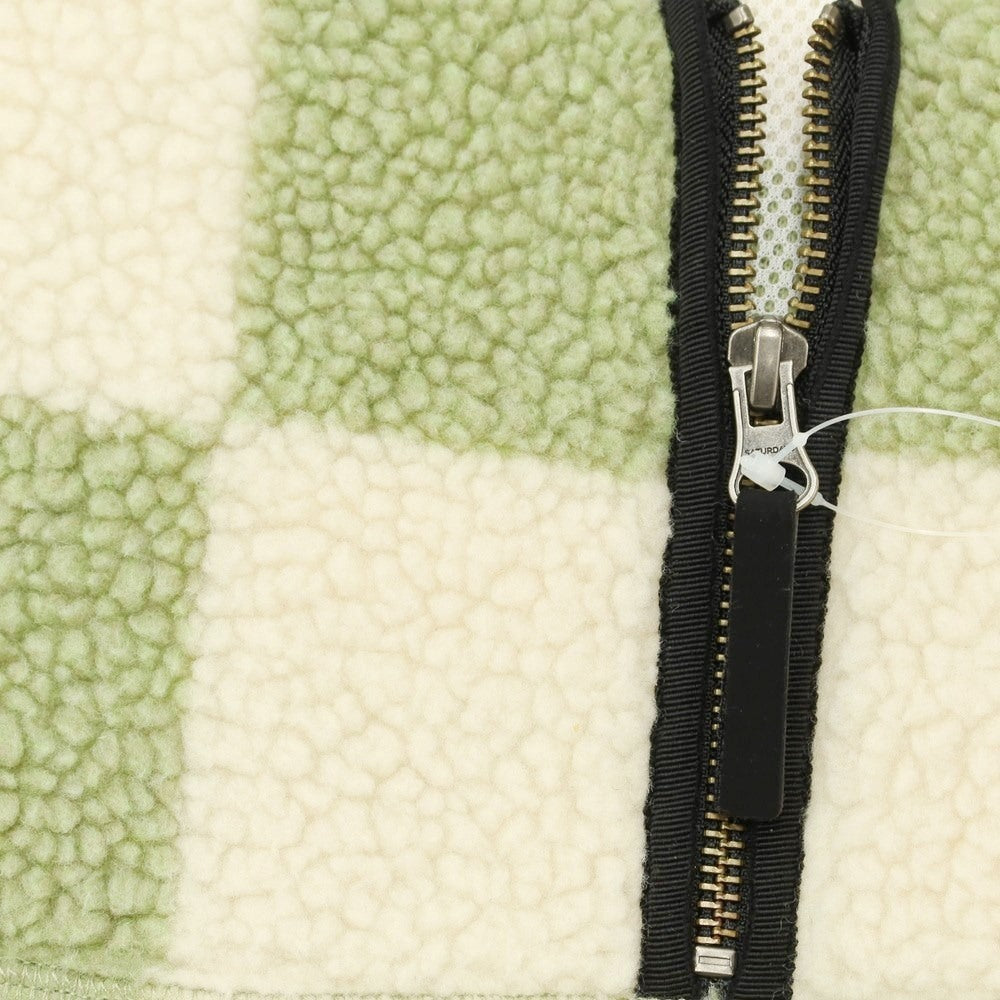 【中古】サタデーズ ニューヨークシティ Saturdays NYC チェック プルオーバー フリースジャケット アイボリーxグリーン系【サイズL】【GRN】【A/W】【状態ランクC】【メンズ】【768890】