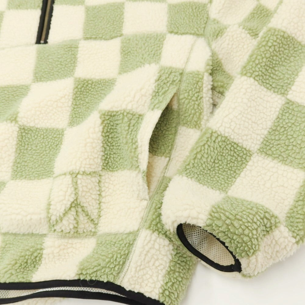 【中古】サタデーズ ニューヨークシティ Saturdays NYC チェック プルオーバー フリースジャケット アイボリーxグリーン系【サイズL】【GRN】【A/W】【状態ランクC】【メンズ】【768890】