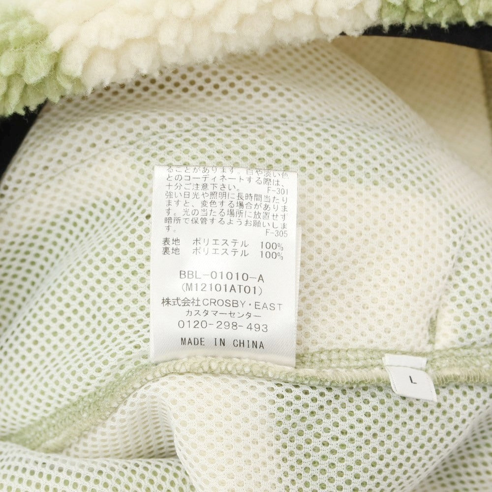 【中古】サタデーズ ニューヨークシティ Saturdays NYC チェック プルオーバー フリースジャケット アイボリーxグリーン系【サイズL】【GRN】【A/W】【状態ランクC】【メンズ】【768890】