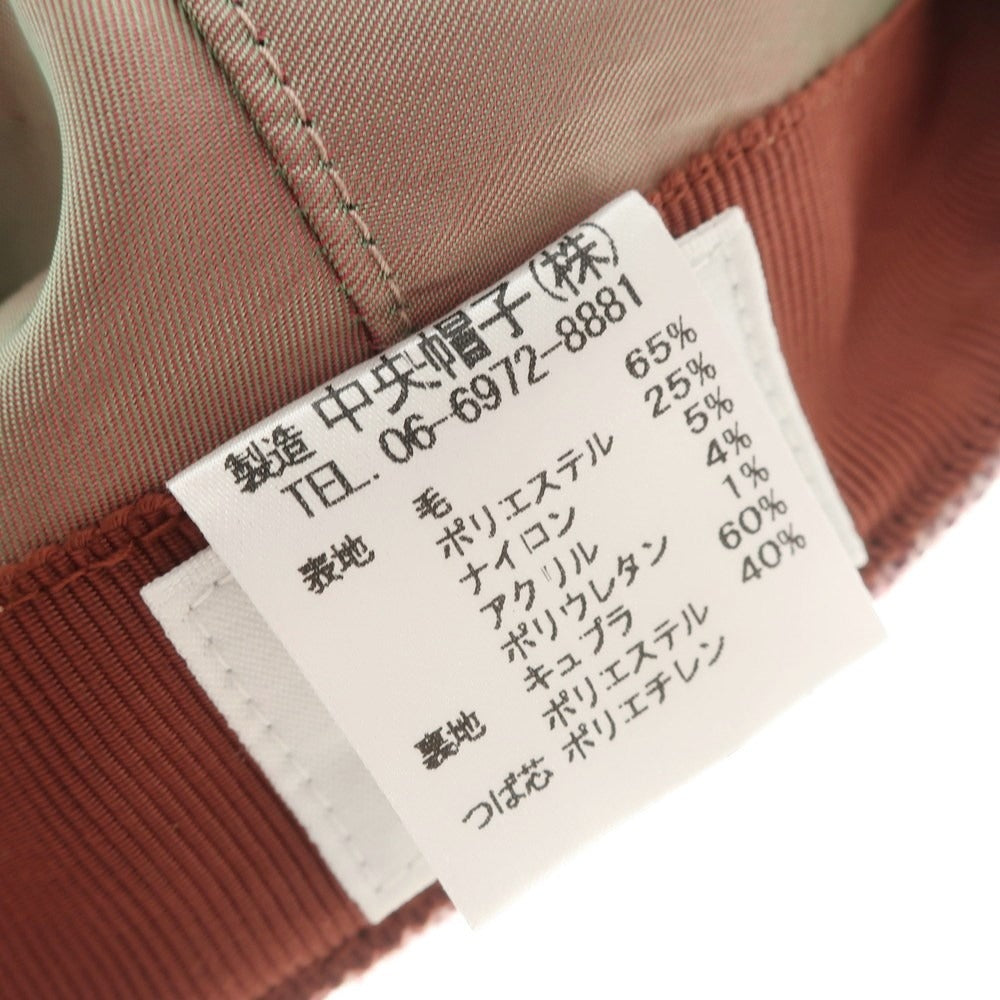 【中古】【未使用】ラコステ LACOSTE ウールポリエステル ハンチング キャップ ワインレッドxホワイト【サイズ58cm】【RED】【A/W】【状態ランクS】【メンズ】【769083】