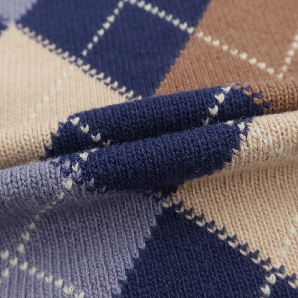 【中古】シップス SHIPS ウール アーガイル Vネック プルオーバーニット ライトネイビー【サイズ44】【NVY】【A/W】【状態ランクC】【メンズ】【768989】