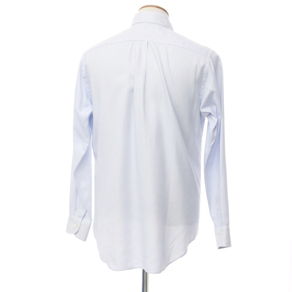 【中古】バーニーズニューヨーク BARNEYS NEWYORK コットン ボタンダウン ドレスシャツ ホワイトxブルー【サイズM】【WHT】【S/S/A/W】【状態ランクB】【メンズ】【769088】