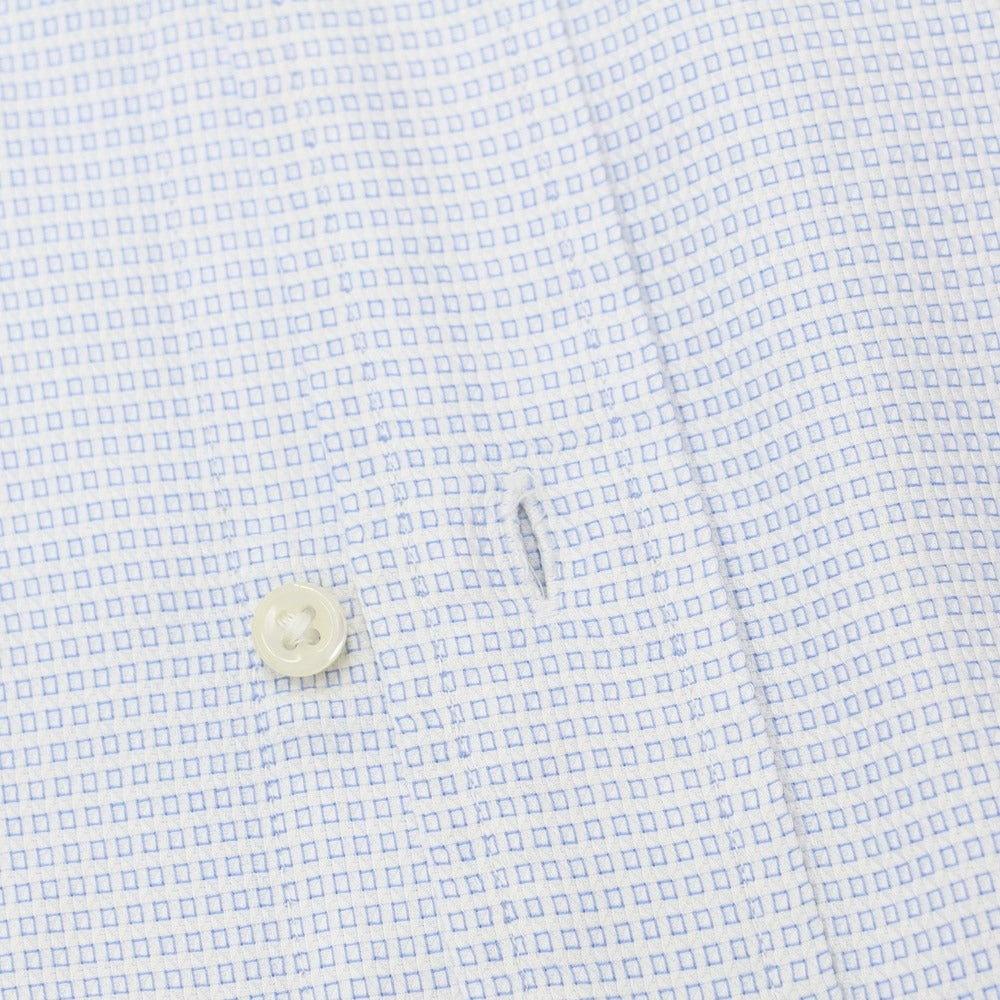 【中古】バーニーズニューヨーク BARNEYS NEWYORK コットン ボタンダウン ドレスシャツ ホワイトxブルー【サイズM】【WHT】【S/S/A/W】【状態ランクB】【メンズ】【769088】