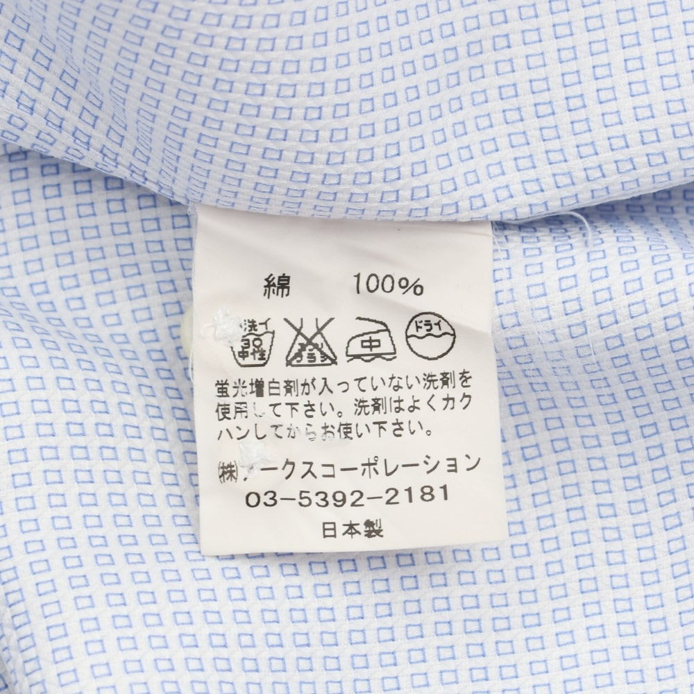 【中古】バーニーズニューヨーク BARNEYS NEWYORK コットン ボタンダウン ドレスシャツ ホワイトxブルー【サイズM】【WHT】【S/S/A/W】【状態ランクB】【メンズ】【769088】