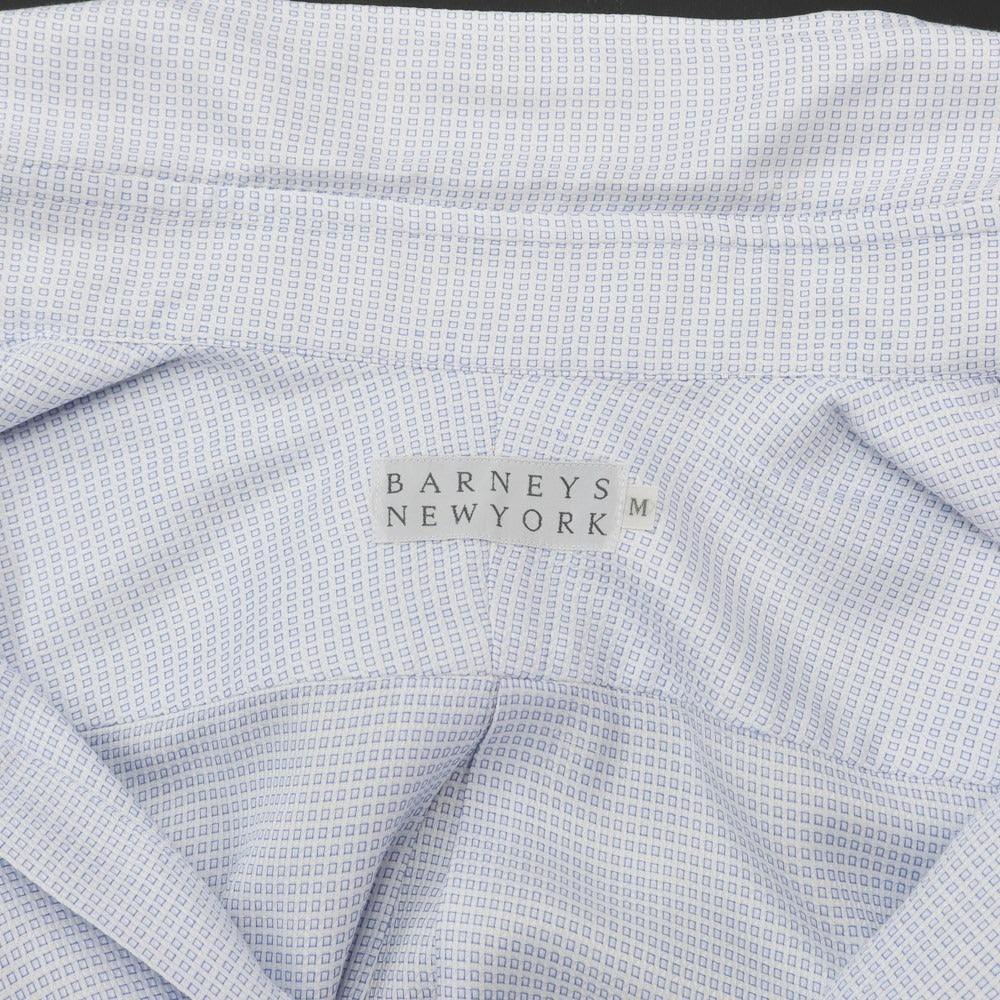 【中古】バーニーズニューヨーク BARNEYS NEWYORK コットン ボタンダウン ドレスシャツ ホワイトxブルー【サイズM】【WHT】【S/S/A/W】【状態ランクB】【メンズ】【769088】