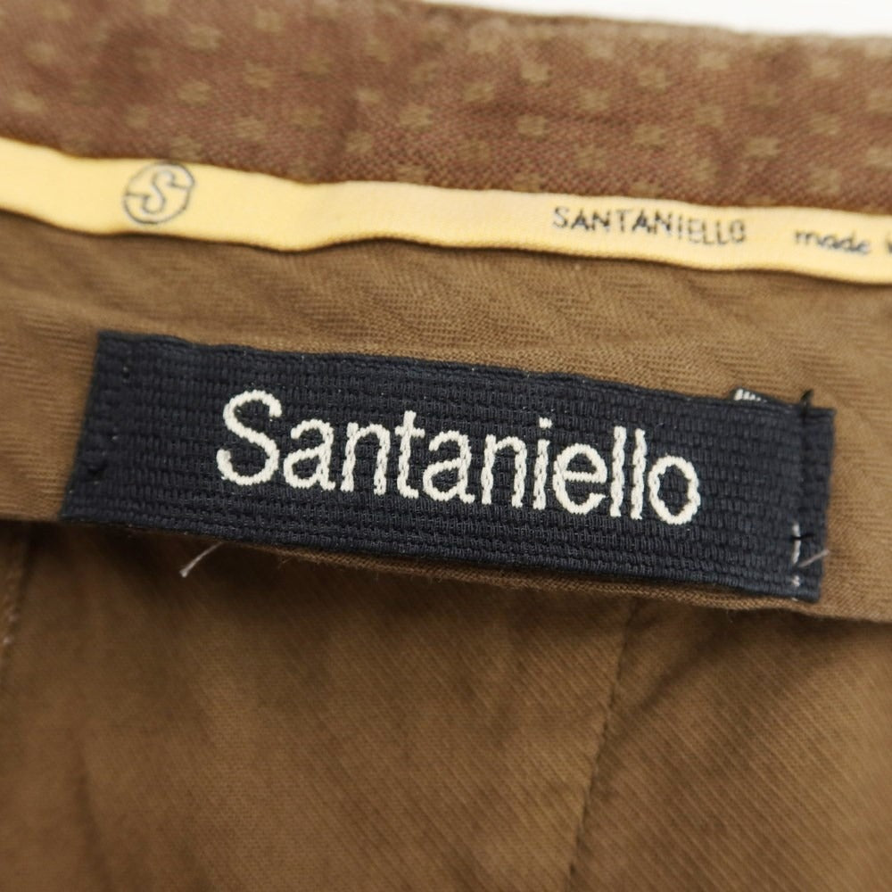 【新品】サンタニエッロ SANTANIELLO ストレッチコットン スラックスパンツ ブラウン【サイズ52】【BRW】【S/S/A/W】【状態ランクN】【メンズ】【769090】