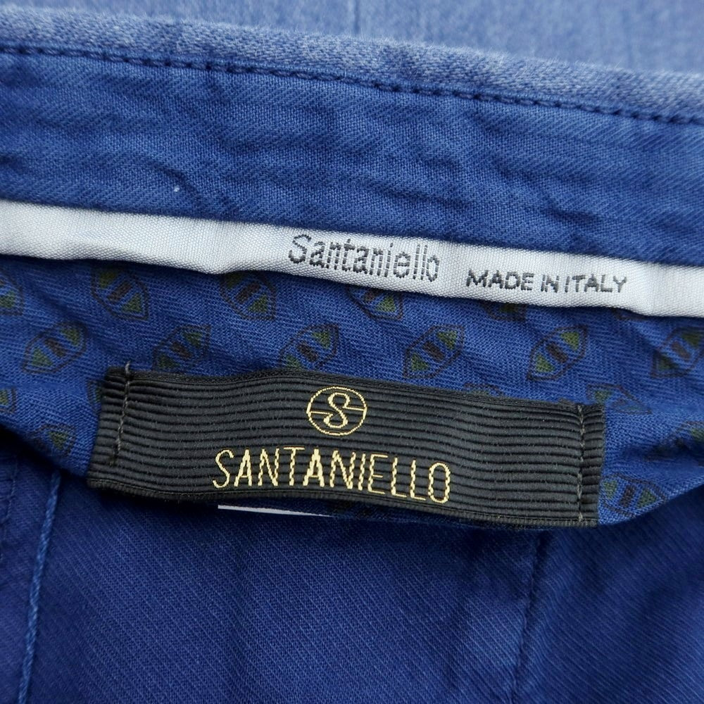 【新品アウトレット】サンタニエッロ SANTANIELLO ストレッチコットンポリエステル スラックスパンツ ブルー【サイズ52】【BLU】【S/S/A/W】【状態ランクN-】【メンズ】【769090】