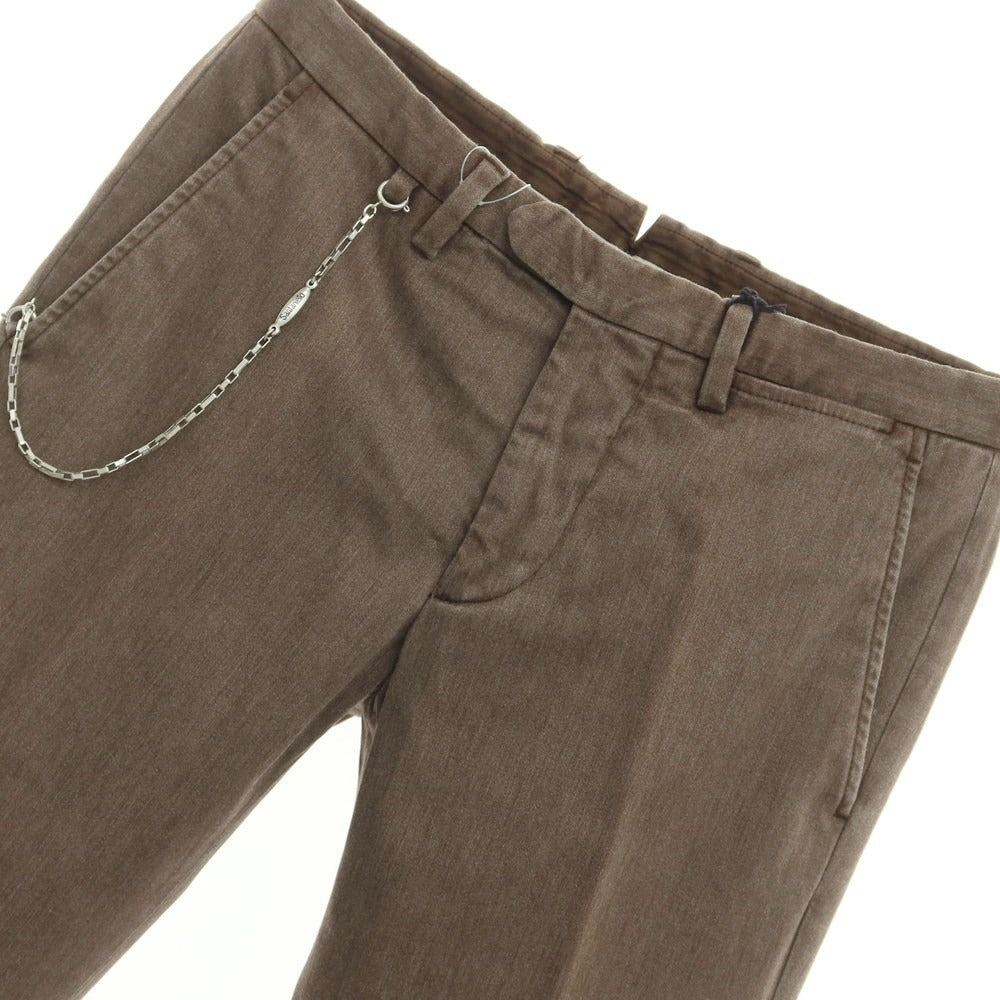 【新品アウトレット】サンタニエッロ SANTANIELLO ストレッチコットンポリエステル スラックスパンツ アッシュブラウン【サイズ44】【BRW】【S/S/A/W】【状態ランクN-】【メンズ】【769090】