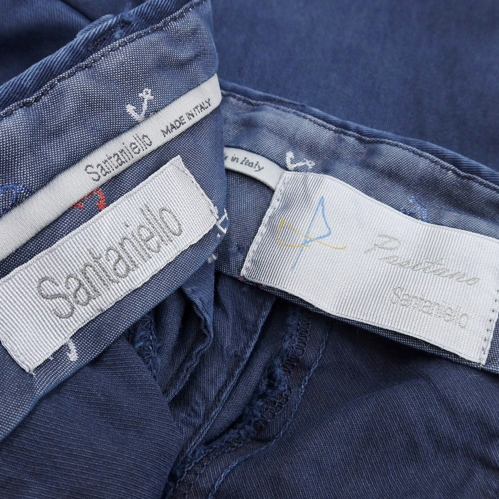 【新品】サンタニエッロ SANTANIELLO ストレッチコットン スラックスパンツ ネイビー【サイズ46】【NVY】【S/S/A/W】【状態ランクN】【メンズ】【769090】