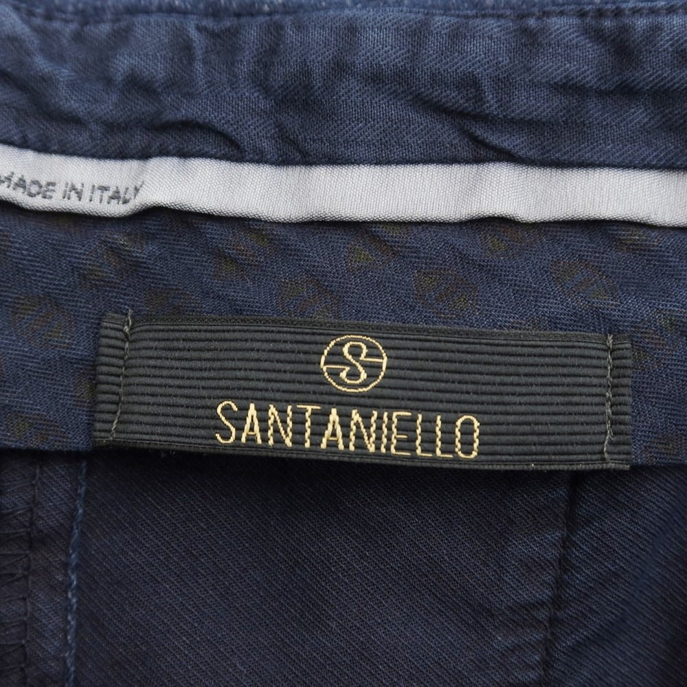 【新品】サンタニエッロ SANTANIELLO コットンポリエステル カジュアルスラックス パンツ ネイビー【サイズ44】【NVY】【A/W】【状態ランクN】【メンズ】【769086】