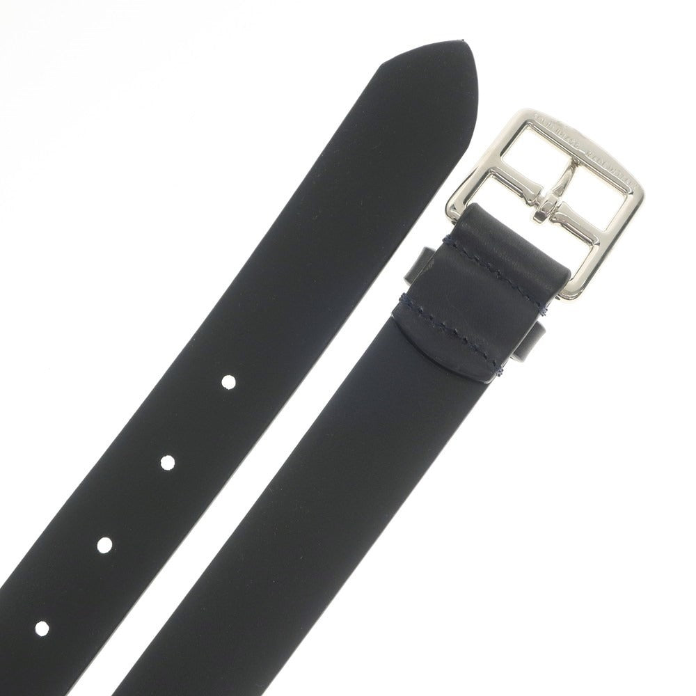 【新品】パオロ ヴィターレ PAOLO VITALE レザーベルト ブラックネイビー【サイズ85】【NVY】【S/S/A/W】【状態ランクN】【メンズ】【769095】