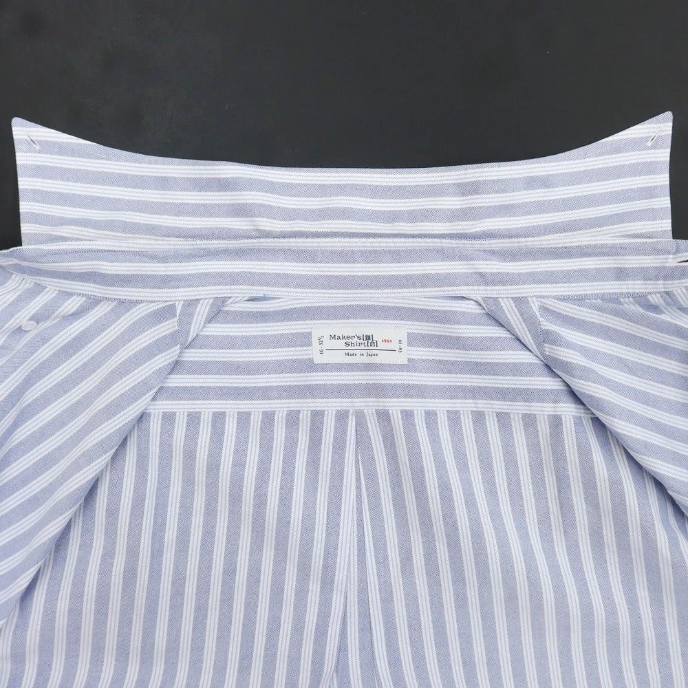 【中古】メイカーズシャツ カマクラ Makers Shirt 鎌倉 コットン ストライプ ボタンダウンシャツ ネイビーxホワイト【サイズ41】【NVY】【S/S/A/W】【状態ランクC】【メンズ】【769084】