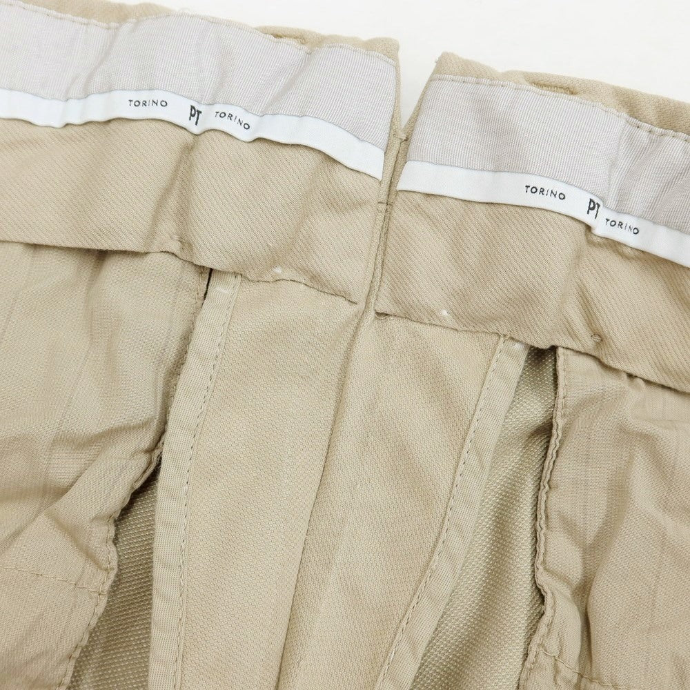 【中古】ピーティートリノ PT TORINO ストレッチコットンレーヨン スラックスパンツ ベージュ【サイズ48】【BEI】【S/S】【状態ランクB】【メンズ】【769078】