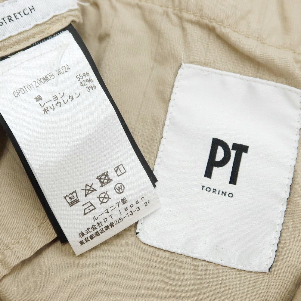 【中古】ピーティートリノ PT TORINO ストレッチコットンレーヨン スラックスパンツ ベージュ【サイズ48】【BEI】【S/S】【状態ランクB】【メンズ】【769078】
