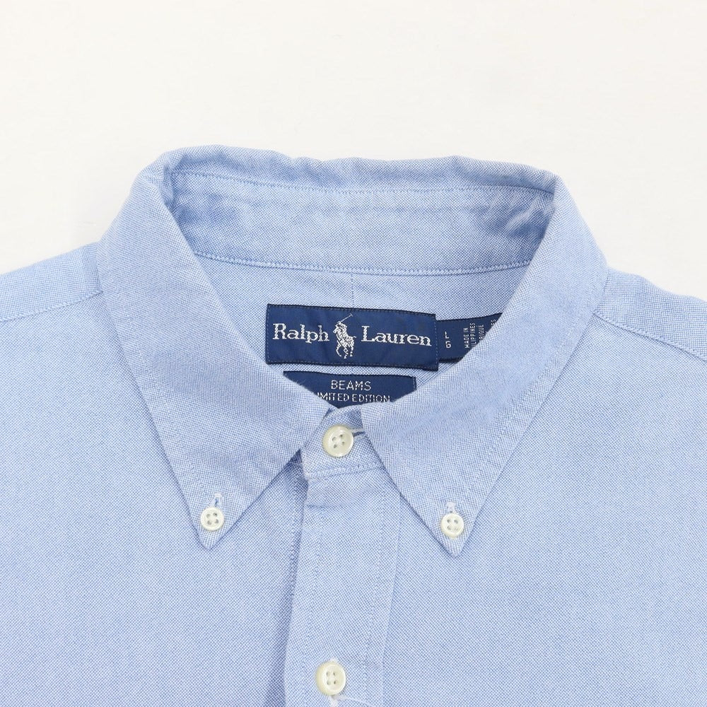 【中古】ポロ ラルフローレン Polo Ralph Lauren × BEAMS コットン ボタンダウン カジュアルシャツ ライトブルー【サイズL】【BLU】【S/S/A/W】【状態ランクB】【メンズ】【769083】